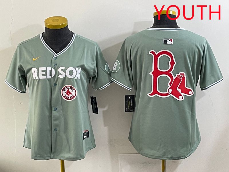 Youth 2025 Boston Red Sox Blank Light Green Joint Name Nike MLB Jersey style 8->boston red sox->MLB Jersey